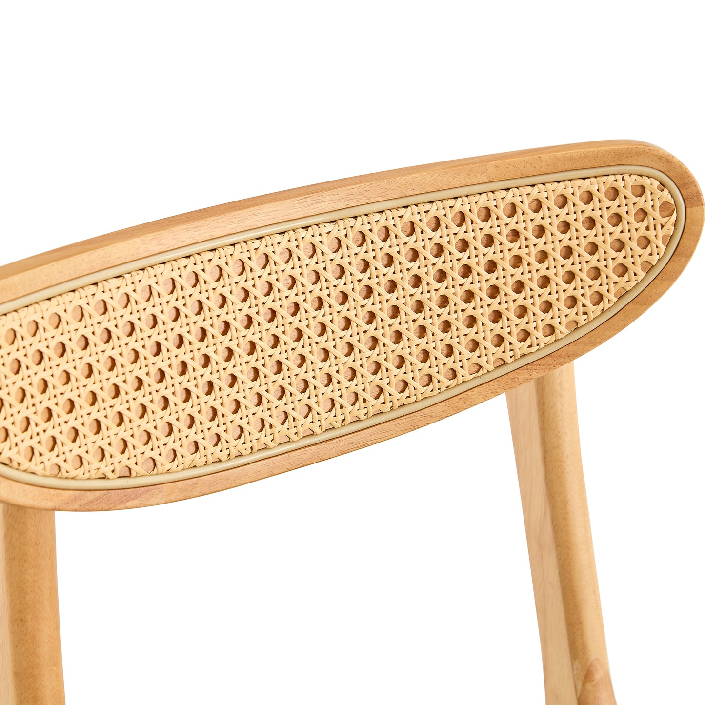 Ergonomic Solid Wood Chair: Small Curved Back, PU - Cushioned Comfort