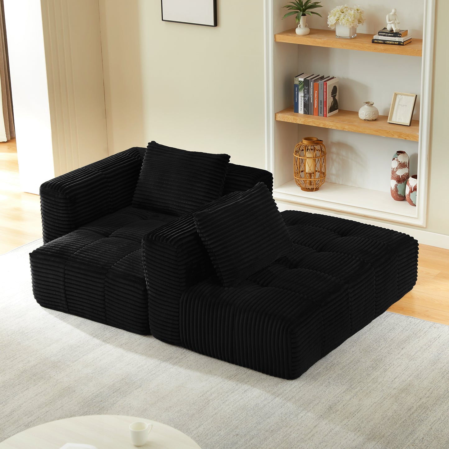 L-Shape Modular Compressed Couch,Sectional Sofa with Chaise Lounge,No assembly required