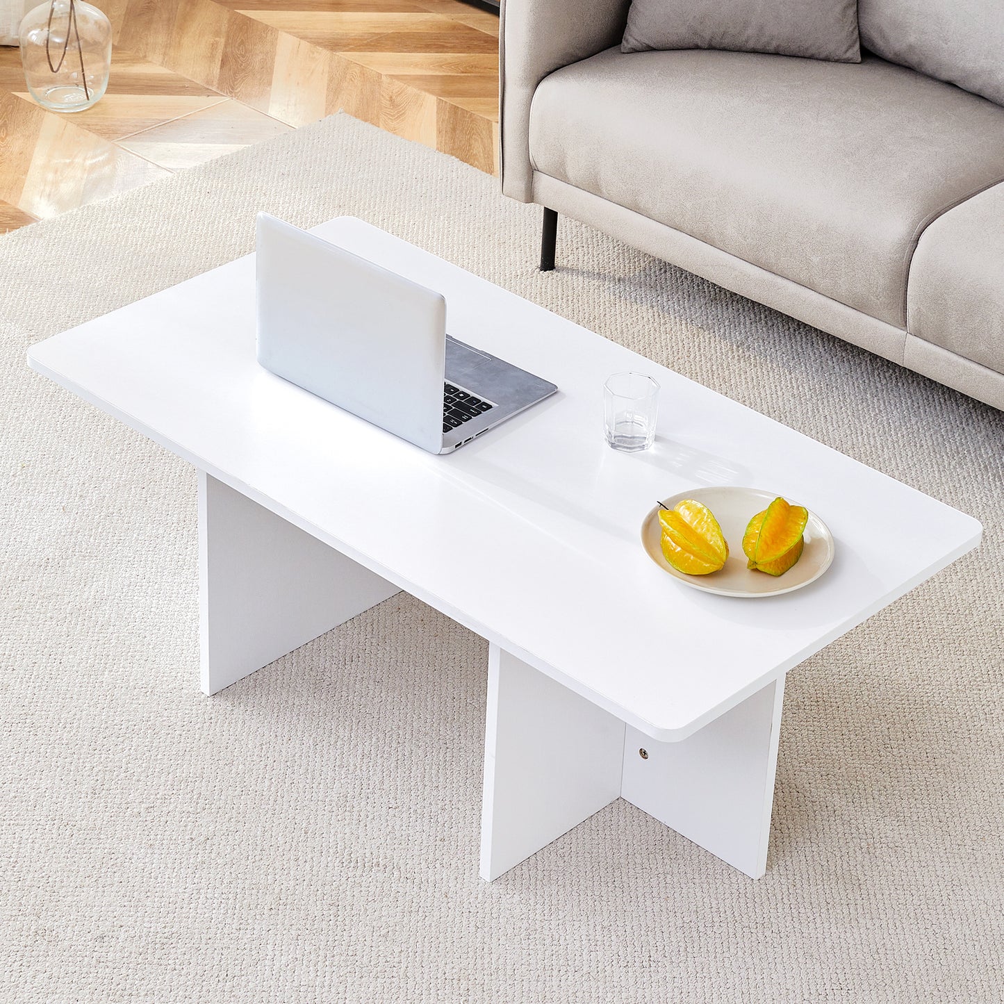Modern Practical Wood-Colored Coffee Table