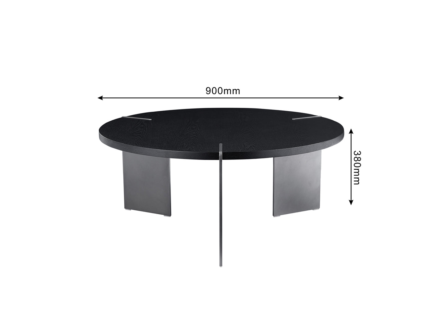 Round Coffee Table & Side Table Surface and Black Metel Feet