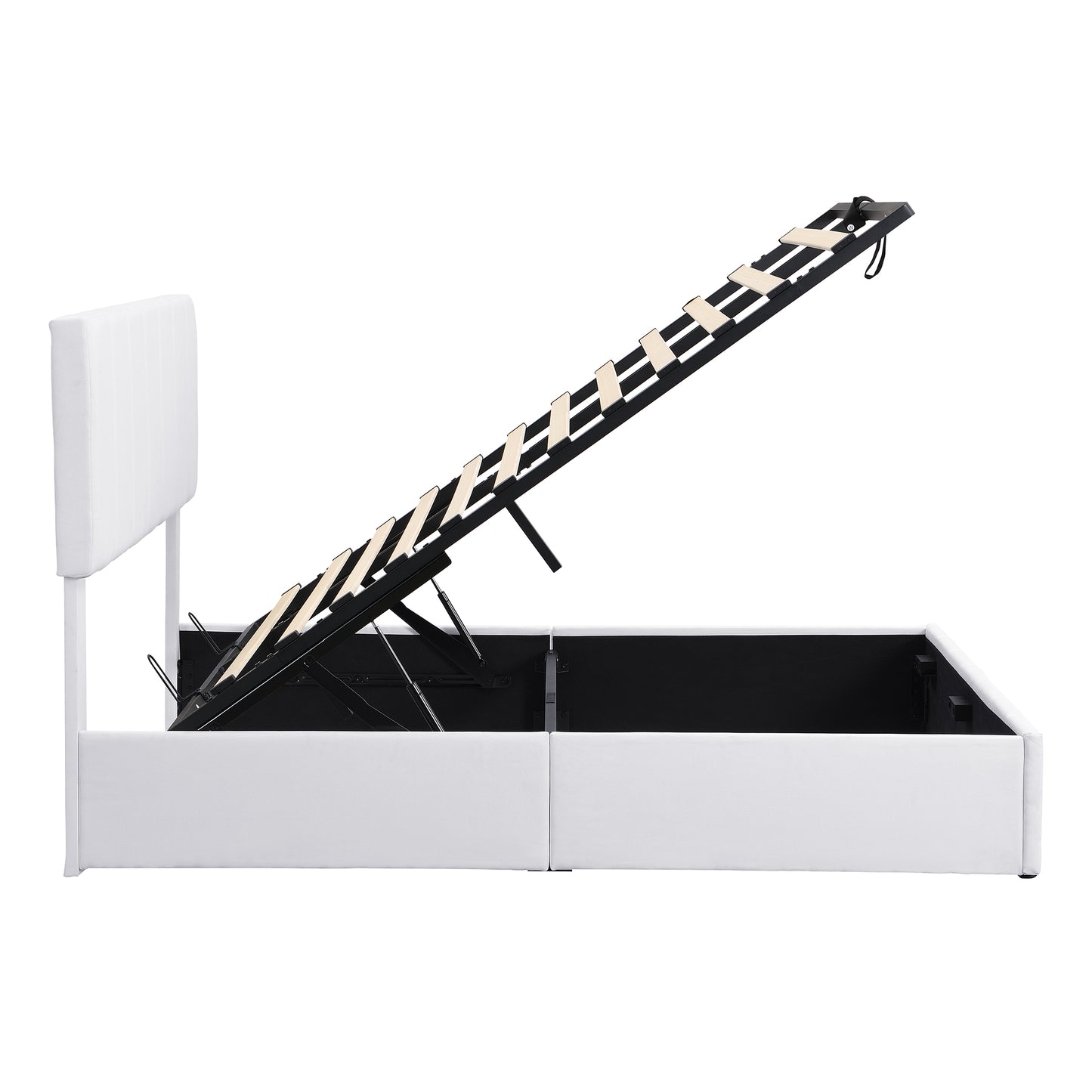 Upholstered Platform Bed featuring Hydraulic Storag