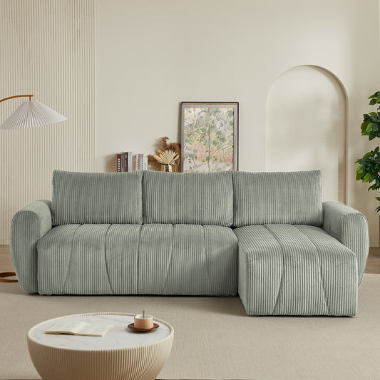 Sectional Sofa Couch, Modern Fabric 3 Seater L-Shaped Couch for Living Room, Apartment