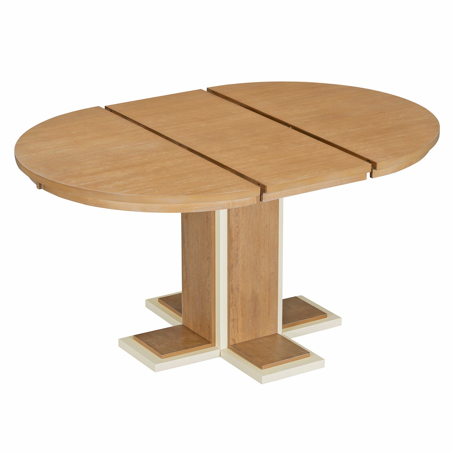 Extendable Dining Table With Double Layer Design for Kitchen, Dining Room