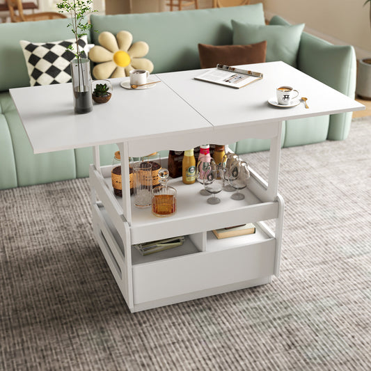 3 in 1 deformed Coffee Tables with Storage Cabinet for Living Room And Dining Room