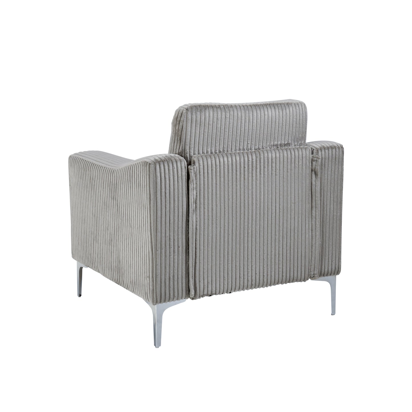 Lounge Sofa with Armrests & Modular Sectional Two-Seater Sofa | Soft Corduroy, Pocket Spring + Sinuous Spring, Easy Assembly – Beige/Gray