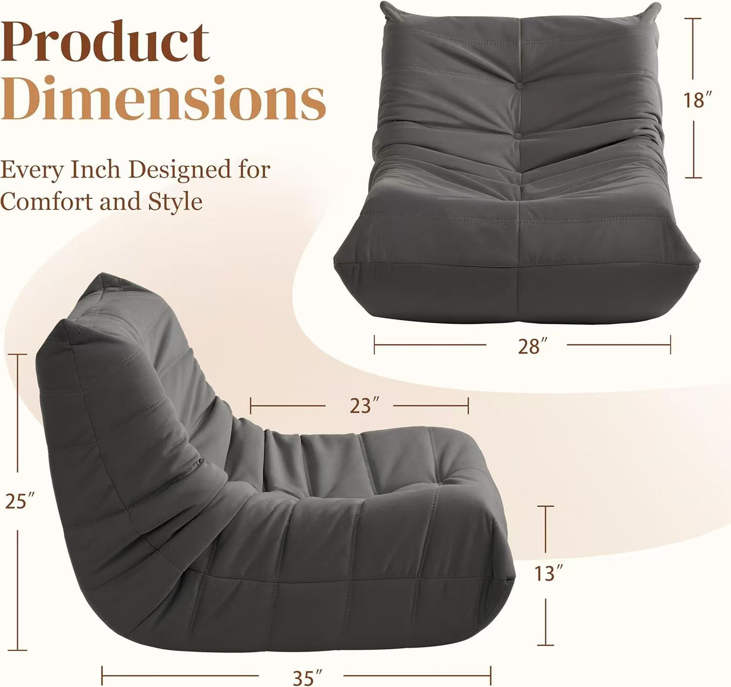 Accent Chair Button-Tufted Microfiber Comfy Chair