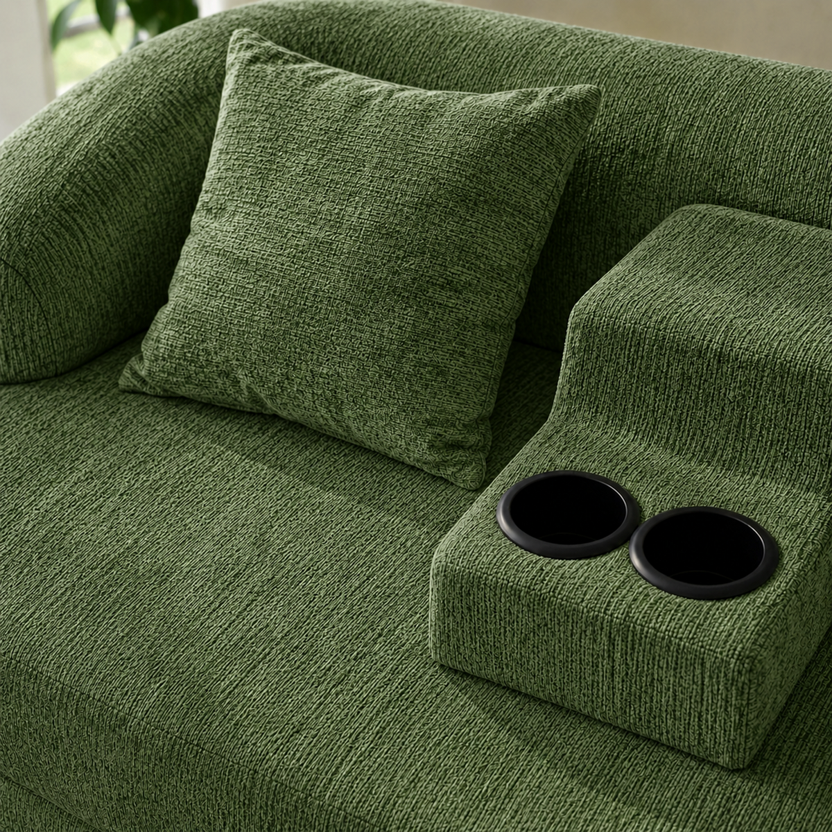 2-in-1 Convertible Sleeper Sofa Bed with Cup Holders