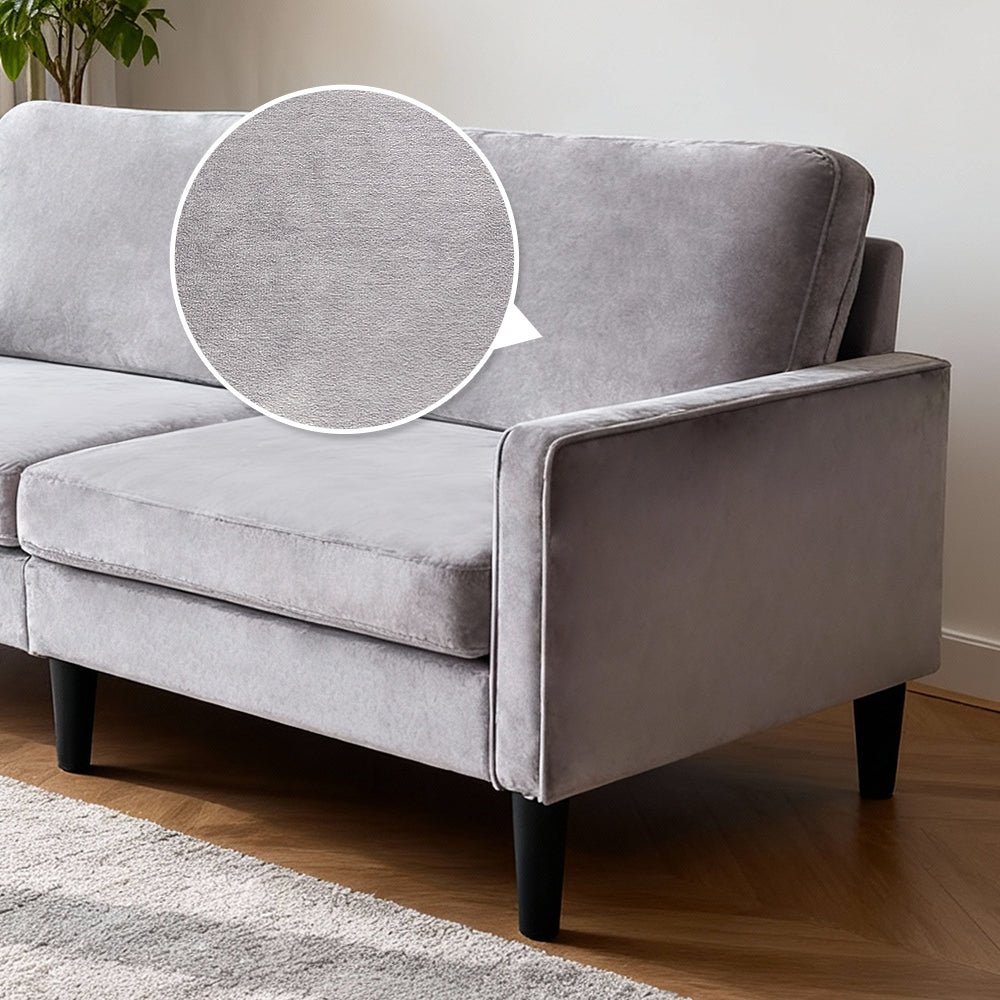 Modern Loveseat Sofa for Living Room | Linen Recliner, Removable Cover, Spring Cushions, Solid Wood Frame – Easy Assembly for Small Spaces (Gray)