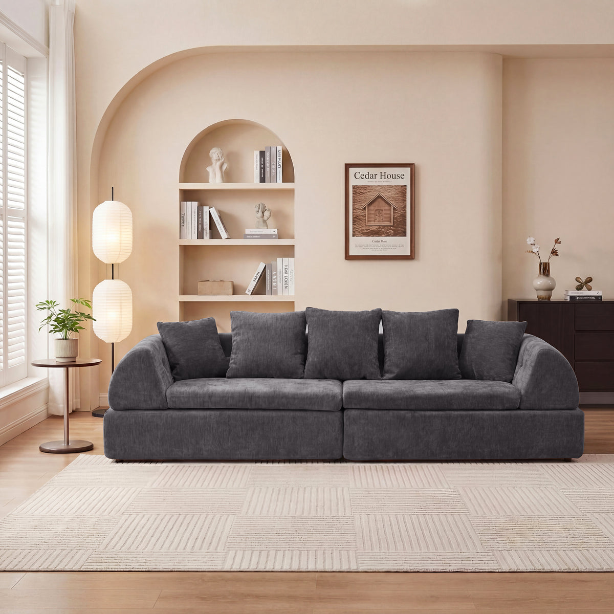 Cloud Modular Sectional Sofa – Boneless Couch, Deep Fluffy Seat, No Assembly Required