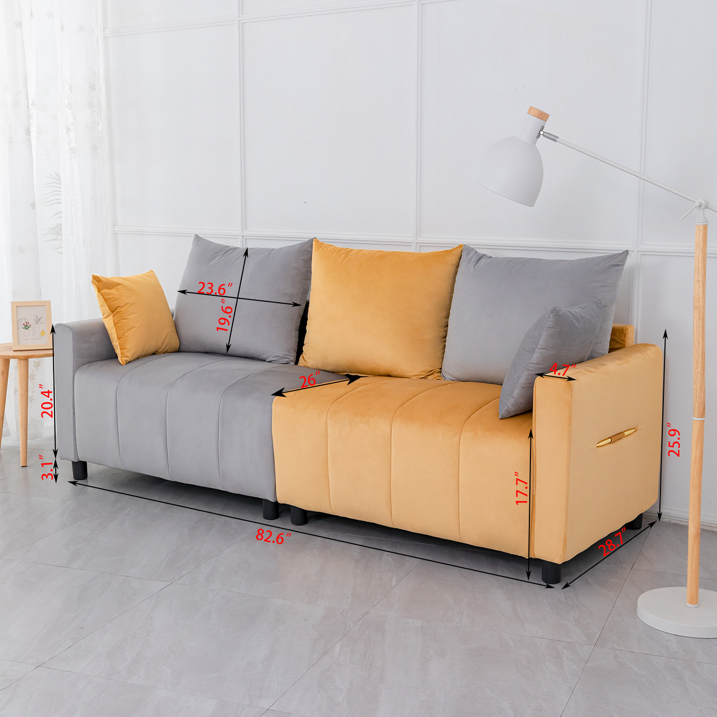 Velvet Modern 2-Seater Sofa
