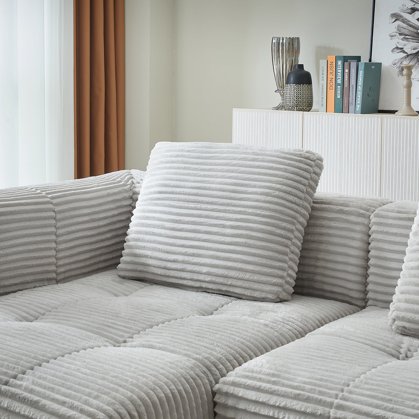 L-Shape Modular Compressed Couch,Sectional Sofa with Chaise Lounge,No assembly required