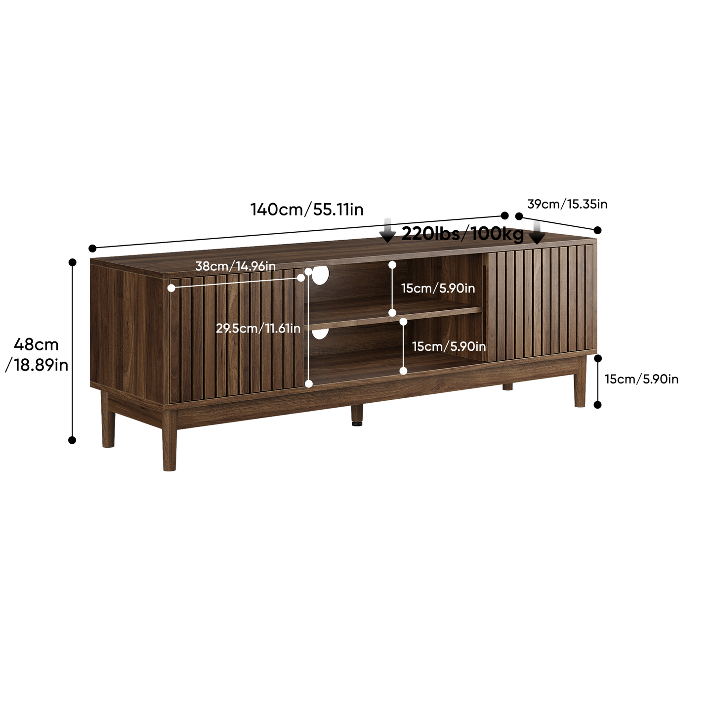 Mid-century modern style TV stand (suitable for 55/65-inch TVs)