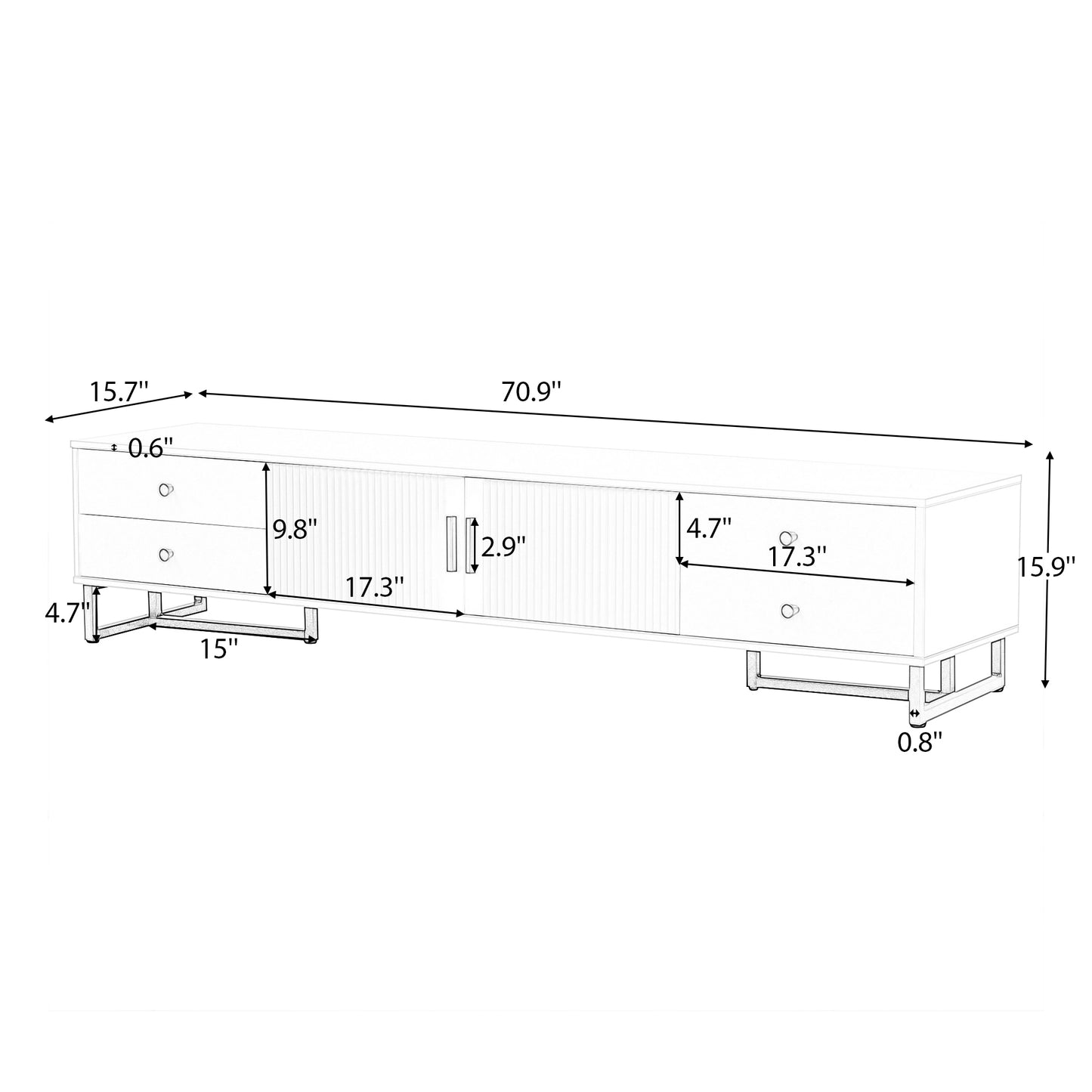 TV Stand for 65+ Inch TV, Entertainment Center TV Media Console Table