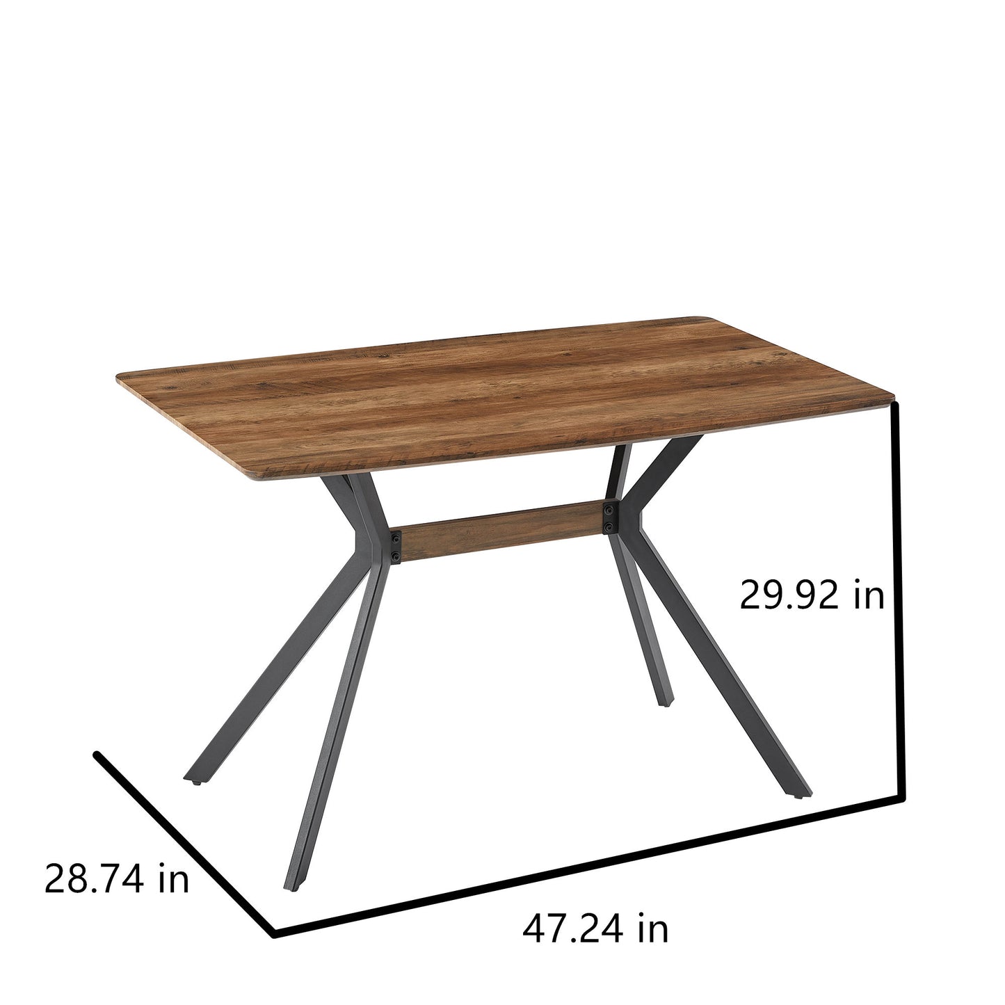 Modern Minimalist Dining Table – MDF Anti-Scratch Top, Metal Legs for Dining Room, Kitchen, Office