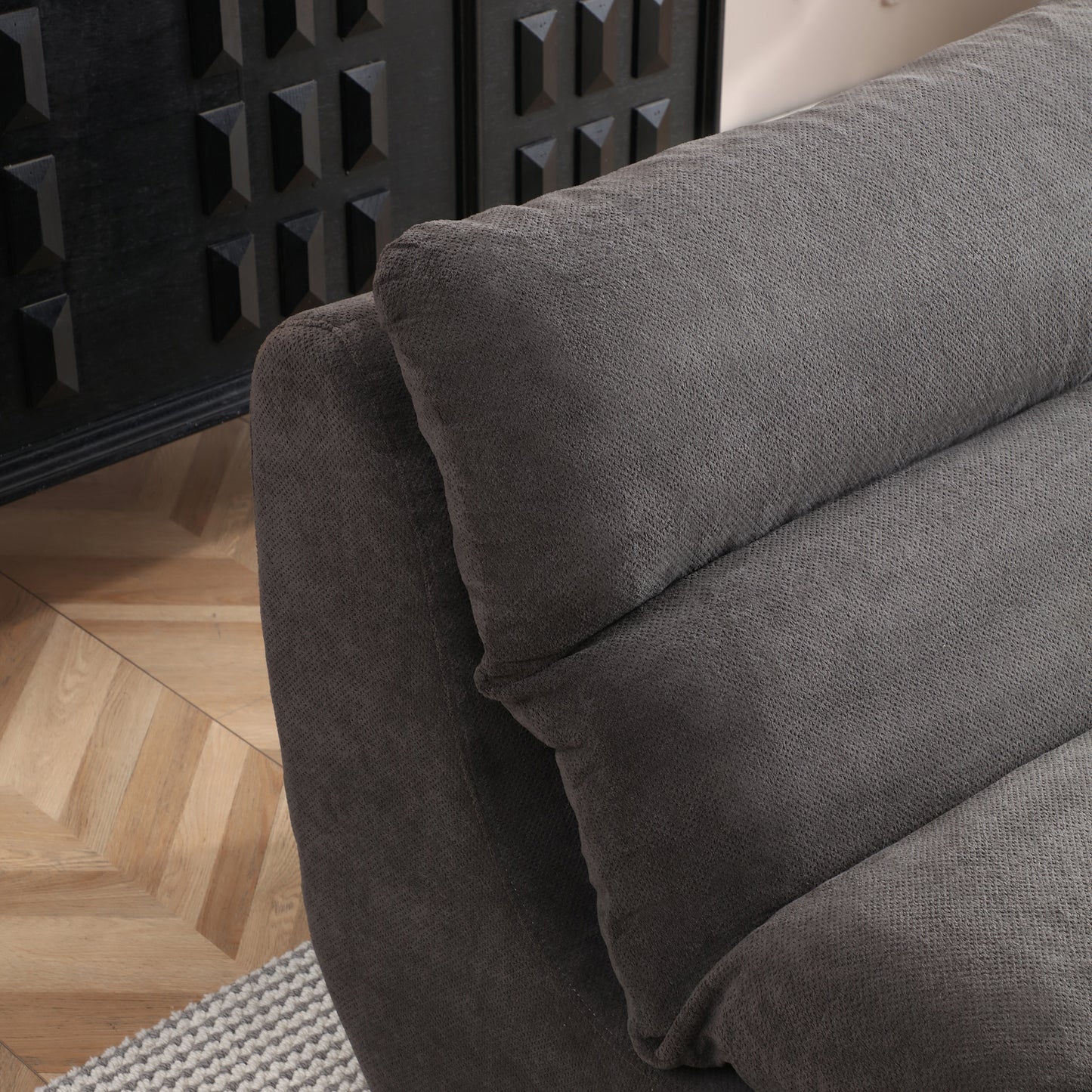 Bean Bag Chair with Ottoman – Big Chaise Lounge Chair for Adults, Tufted Upholstered Lazy Sofa for Living Room (Grey/Yellow/Green)