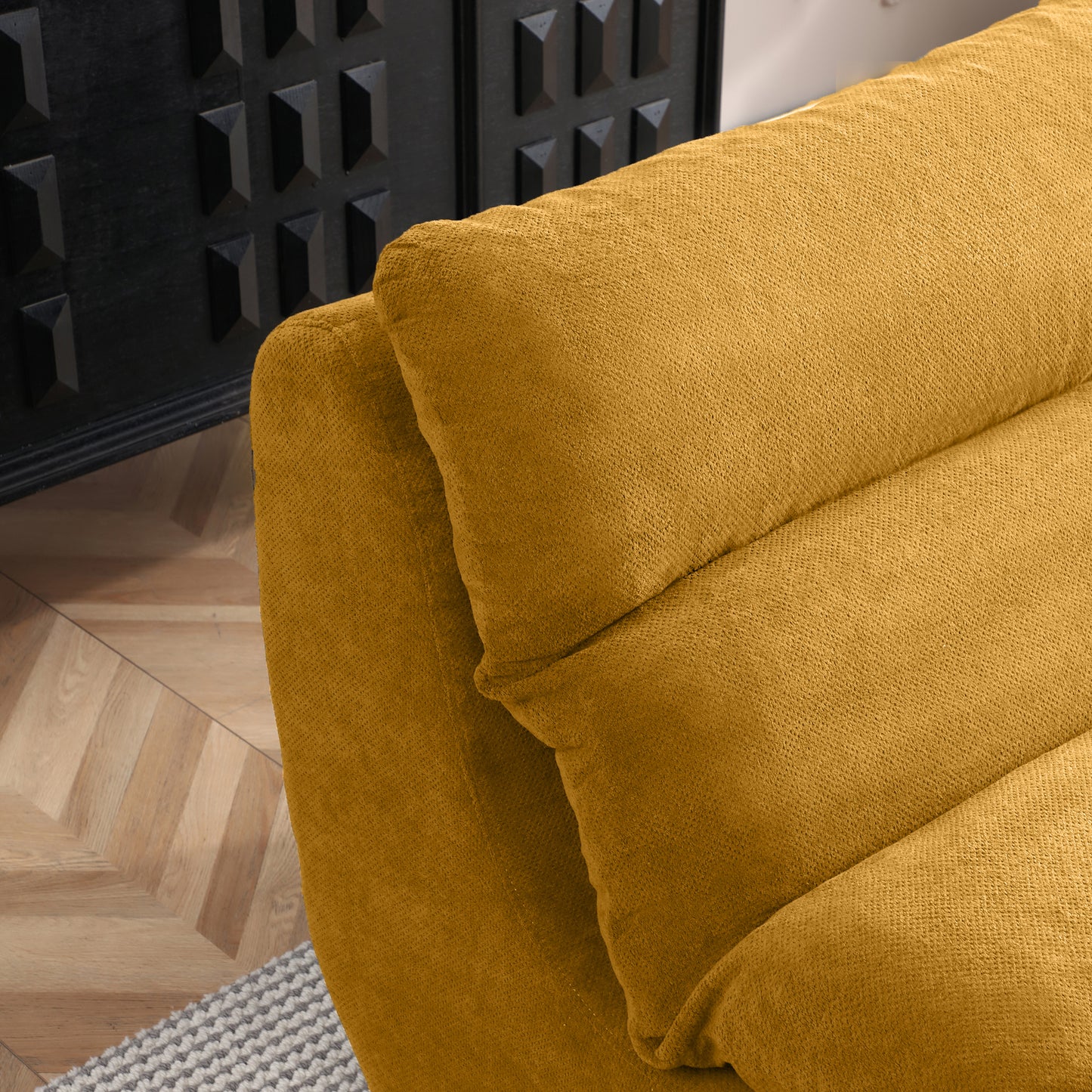 Bean Bag Chair with Ottoman – Big Chaise Lounge Chair for Adults, Tufted Upholstered Lazy Sofa for Living Room (Grey/Yellow/Green)