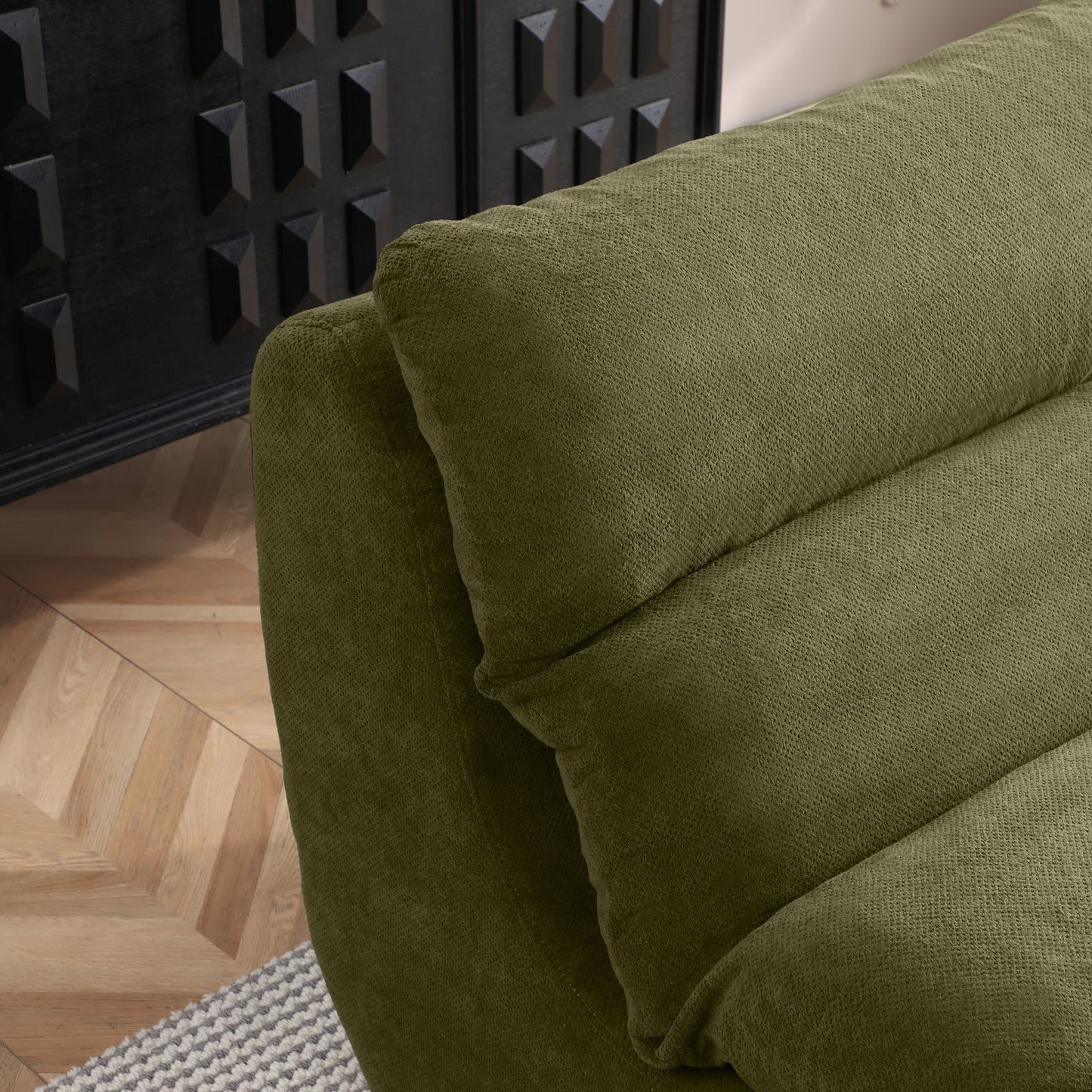 Bean Bag Chair with Ottoman – Big Chaise Lounge Chair for Adults, Tufted Upholstered Lazy Sofa for Living Room (Grey/Yellow/Green)