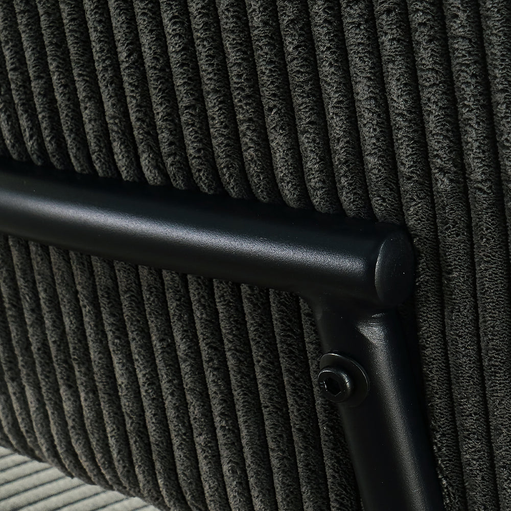 Modern Beige simple dining chair Fabric Upholstered Chairs home bedroom stool back dressing chair black metal legs(set of 2) 