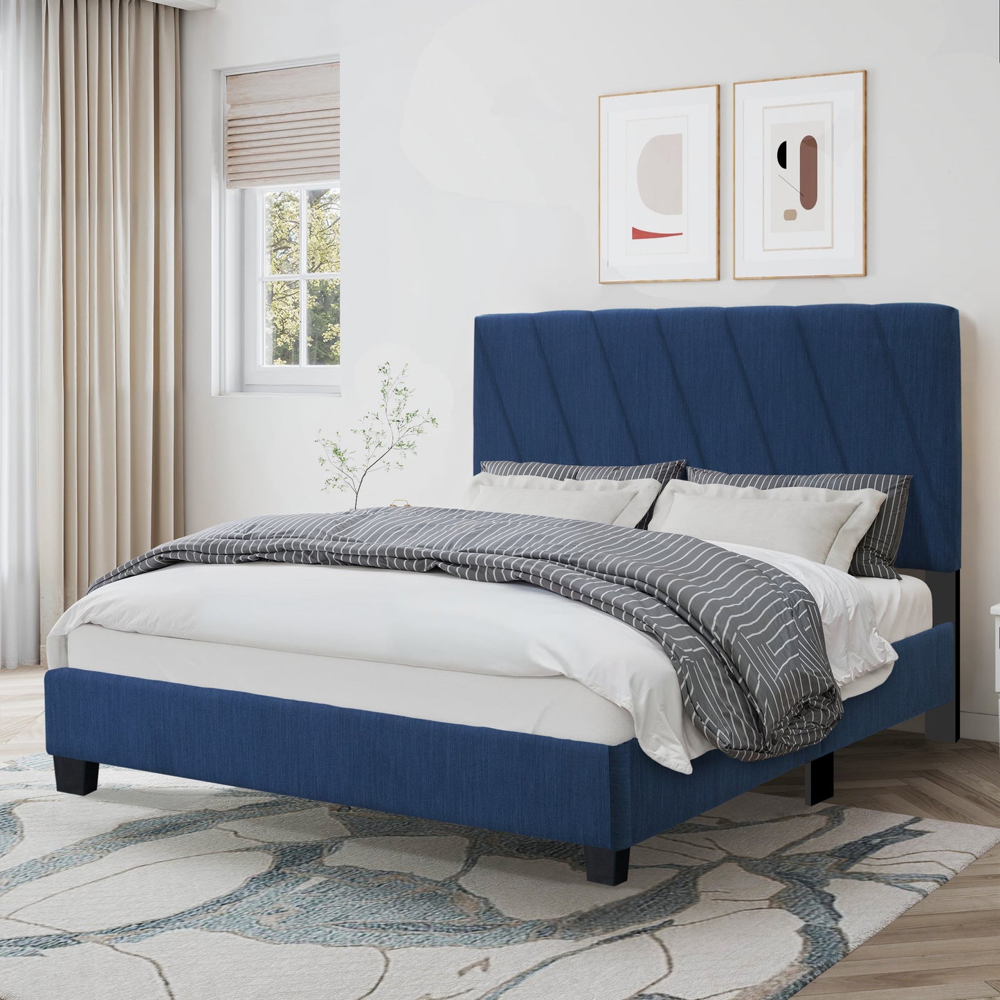 QUEEN ADJUSTABLE UPHOLSTERED BED MODERN MINIMALIST TOP STYLES