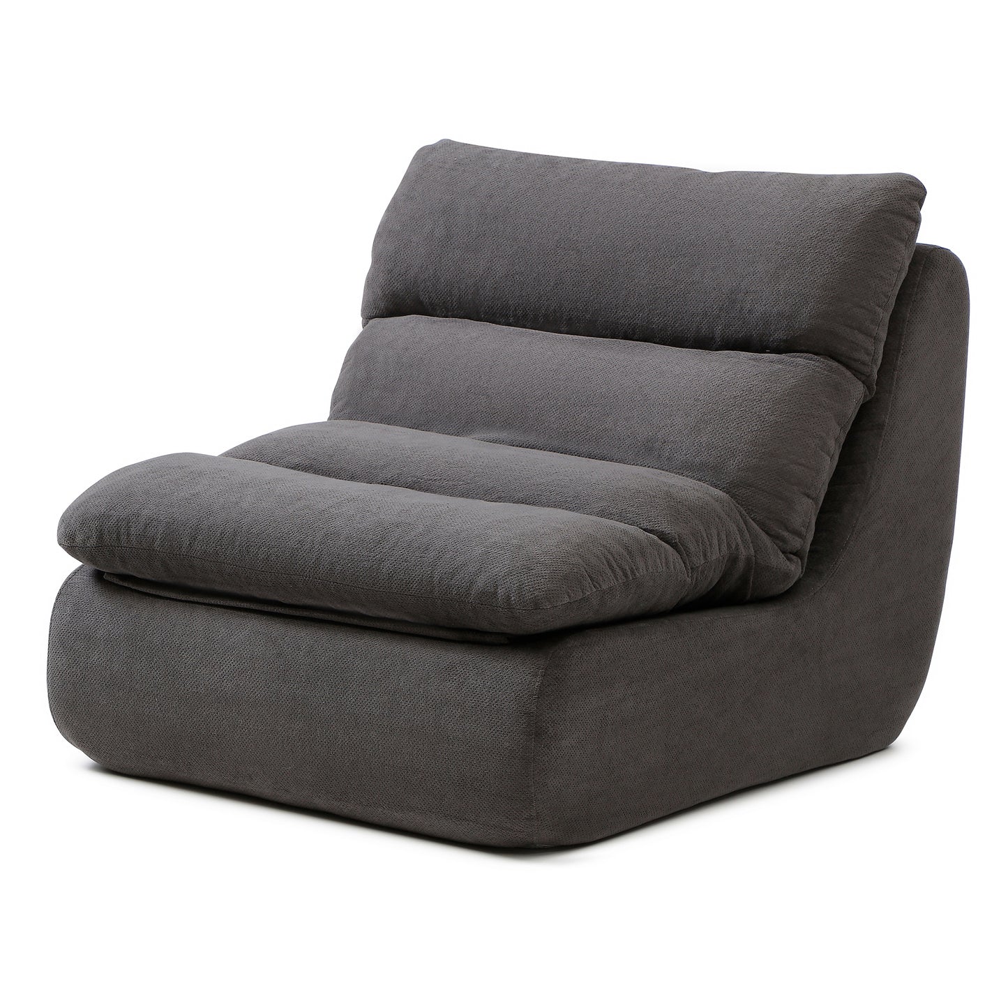 Bean Bag Chair with Ottoman – Big Chaise Lounge Chair for Adults, Tufted Upholstered Lazy Sofa for Living Room (Grey/Yellow/Green)