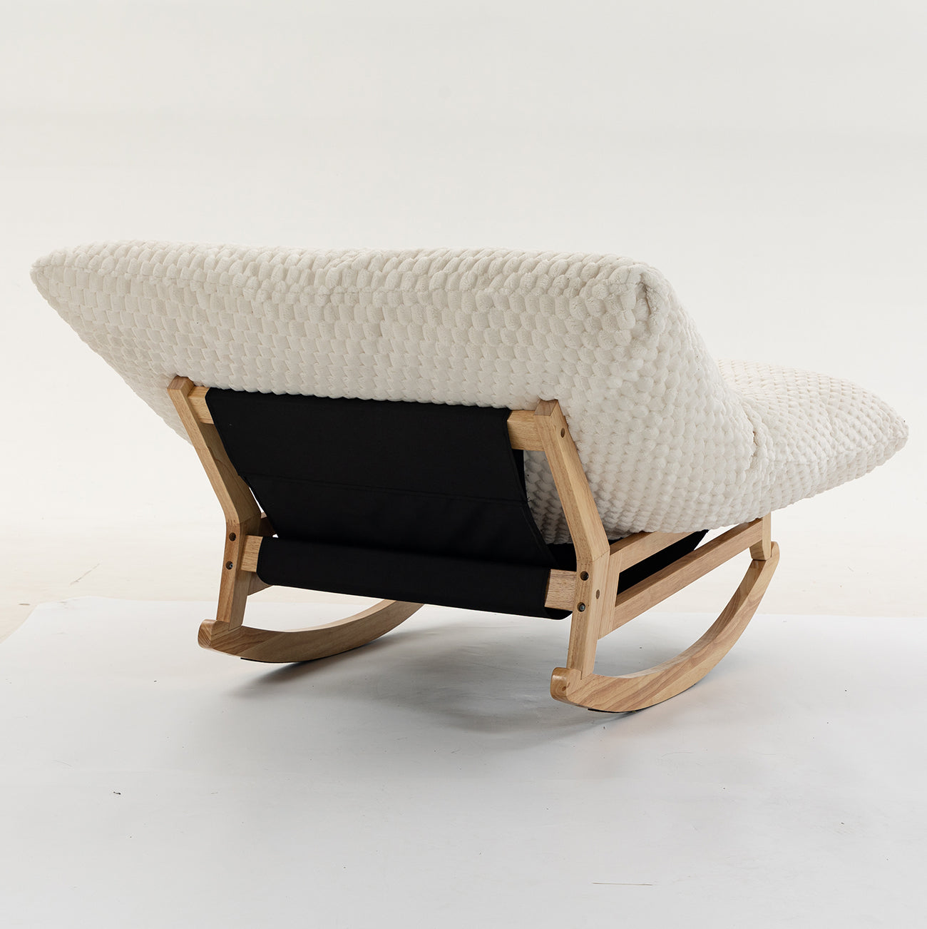 Bean Bag Rocking Chair for Adults – Solid Wood Frame, Corduroy Fabric, Armless Lazy Sofa