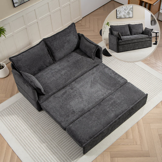 Ergonomic Sofa Bed with Storage &amp; Charging | Supportive Corduroy Convertible Sleeper – Side Pockets &amp; USB/Type-C for Living Room & Small Spaces