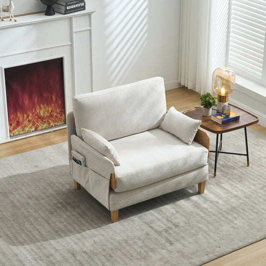 Foldable Sofa Bed Recliner – 3-in-1 Convertible Sleeper, Mid-Century Modern, Small Spaces, 3 Pillows