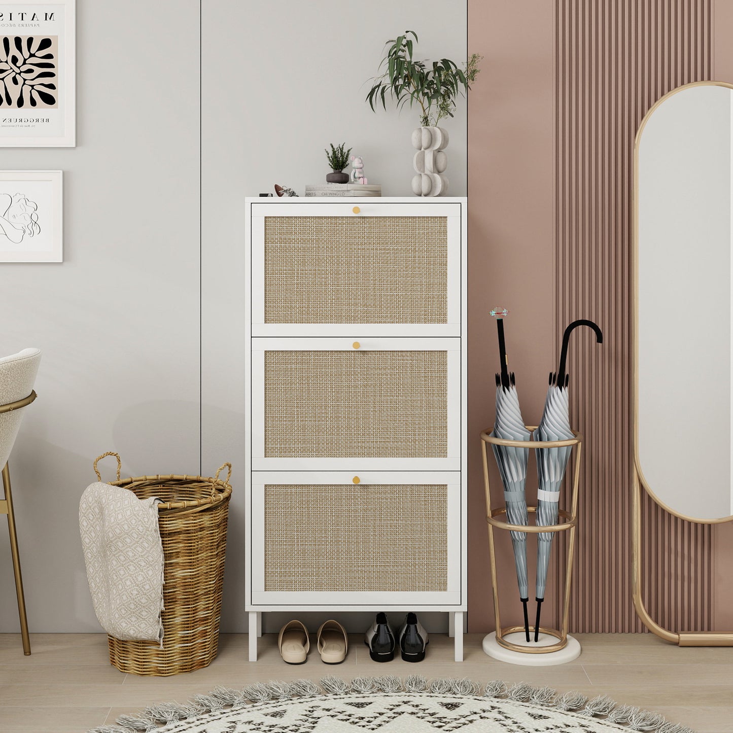 3 - Door Freestanding Modern Shoe Rack for Entryway: Ideal Shoe Storage