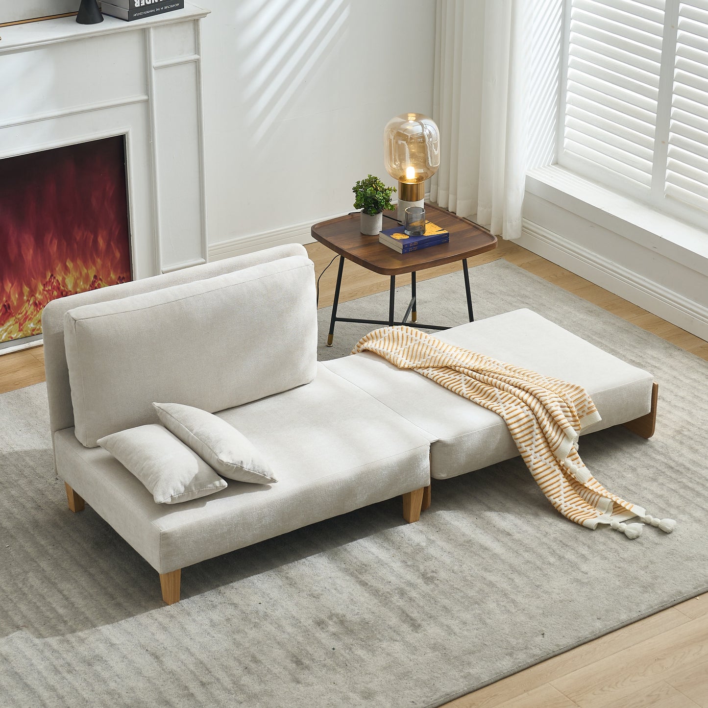 3 - Pillow Foldable Sofa Bed Recliner: 3 - in - 1 Convertible, Mid - Century Modern, Small Space - Friendly