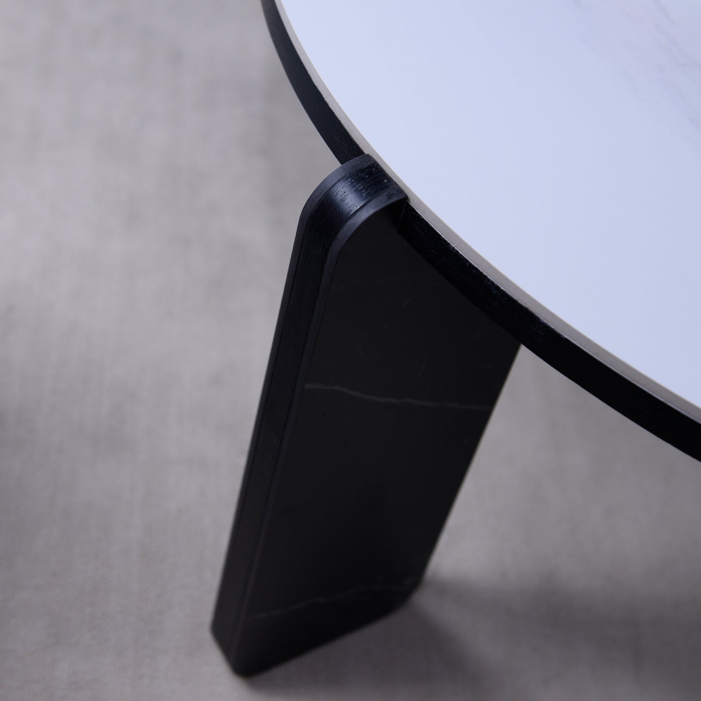 Round Nesting Coffee Table Set of 2 – Sintered Stone Top, 18mm MDF + Stone Legs (White+Black / Walnut / Black)