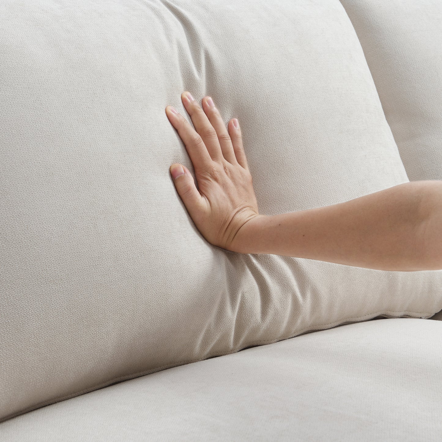 Modern Sectional Sofa,Polyester Fabric L-shaped Couch Set with 2 Free pillows