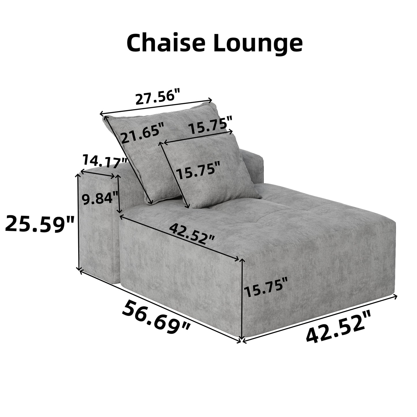 Modular Sectional Sofa with 2 chaise lounge and 2 armrest,Sparkling Chenille Fabric Soft Cushion Sofa with 4 Pillows