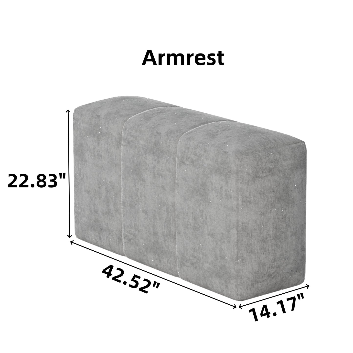 Modular Sectional Sofa with 2 chaise lounge and 2 armrest,Sparkling Chenille Fabric Soft Cushion Sofa with 4 Pillows