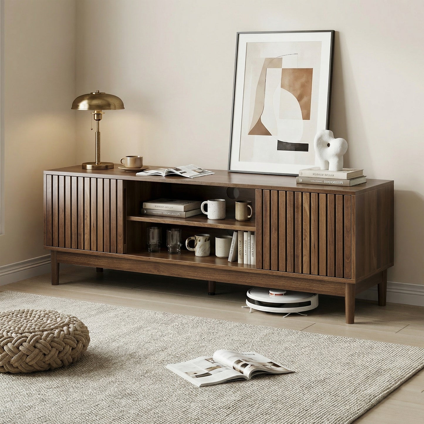 Mid-century modern style TV stand (suitable for 55/65-inch TVs)