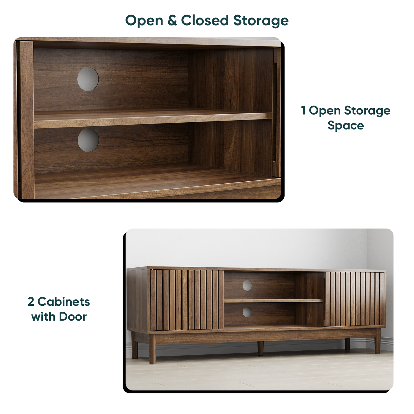 Mid-century modern style TV stand (suitable for 55/65-inch TVs)