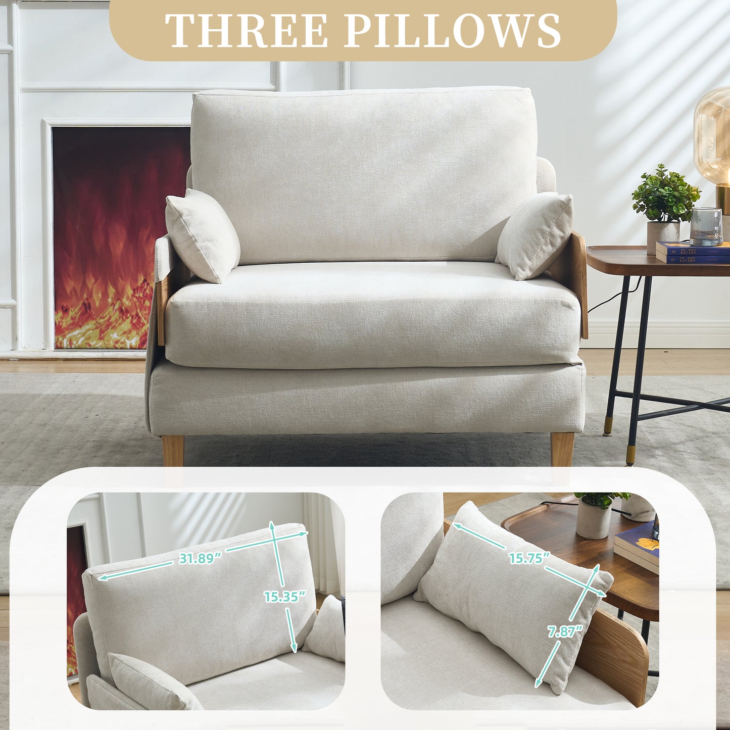 3 - Pillow Foldable Sofa Bed Recliner: 3 - in - 1 Convertible, Mid - Century Modern, Small Space - Friendly