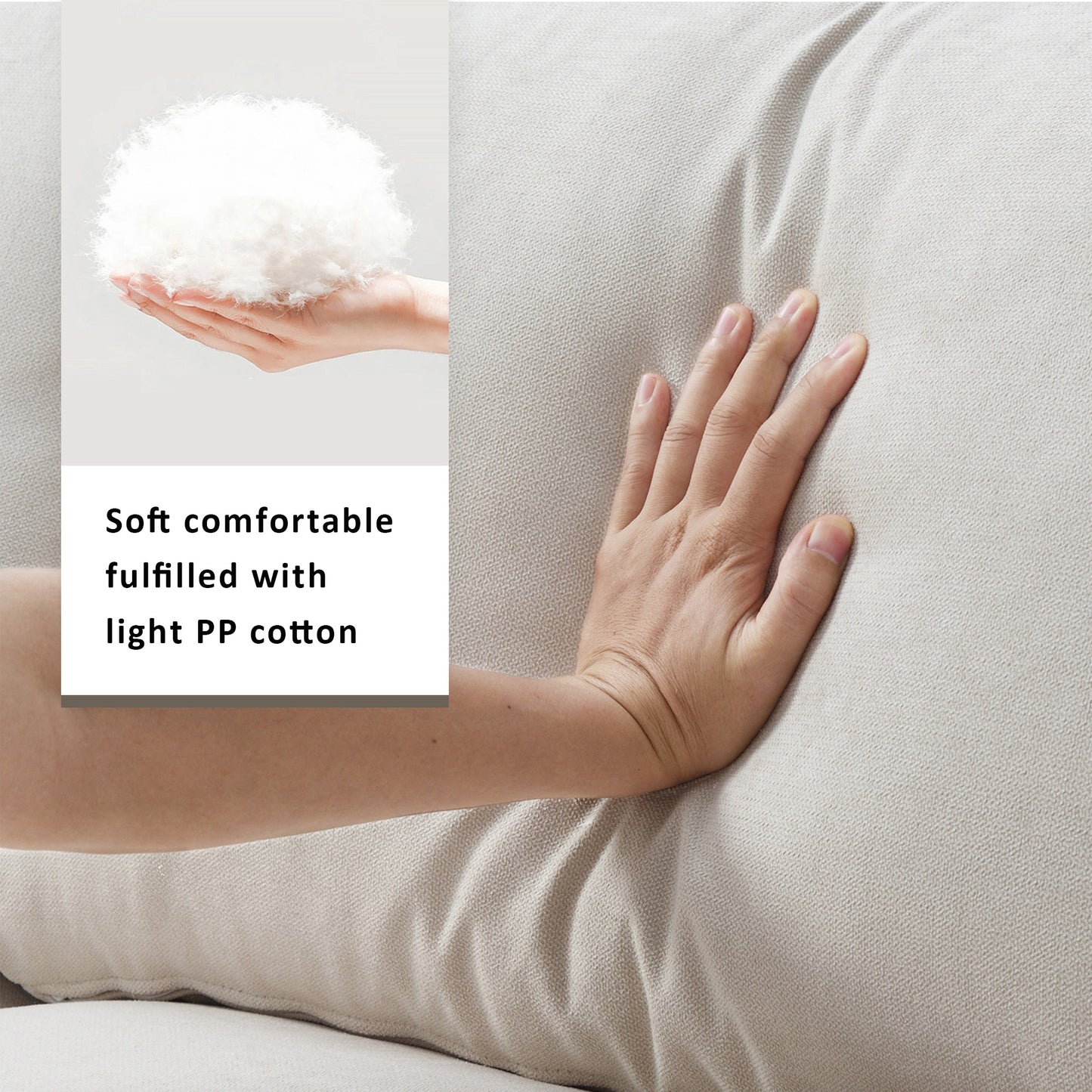 Modern Sectional Sofa,Polyester Fabric L-shaped Couch Set with 2 Free pillows