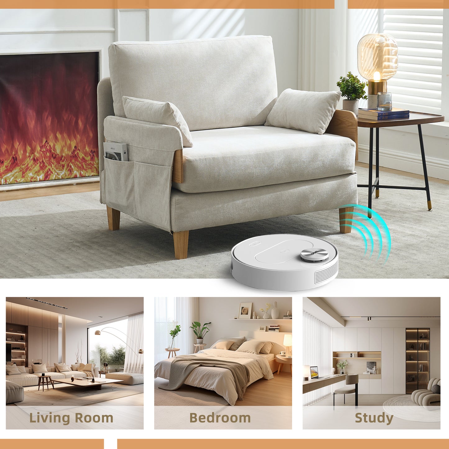 3 - Pillow Foldable Sofa Bed Recliner: 3 - in - 1 Convertible, Mid - Century Modern, Small Space - Friendly