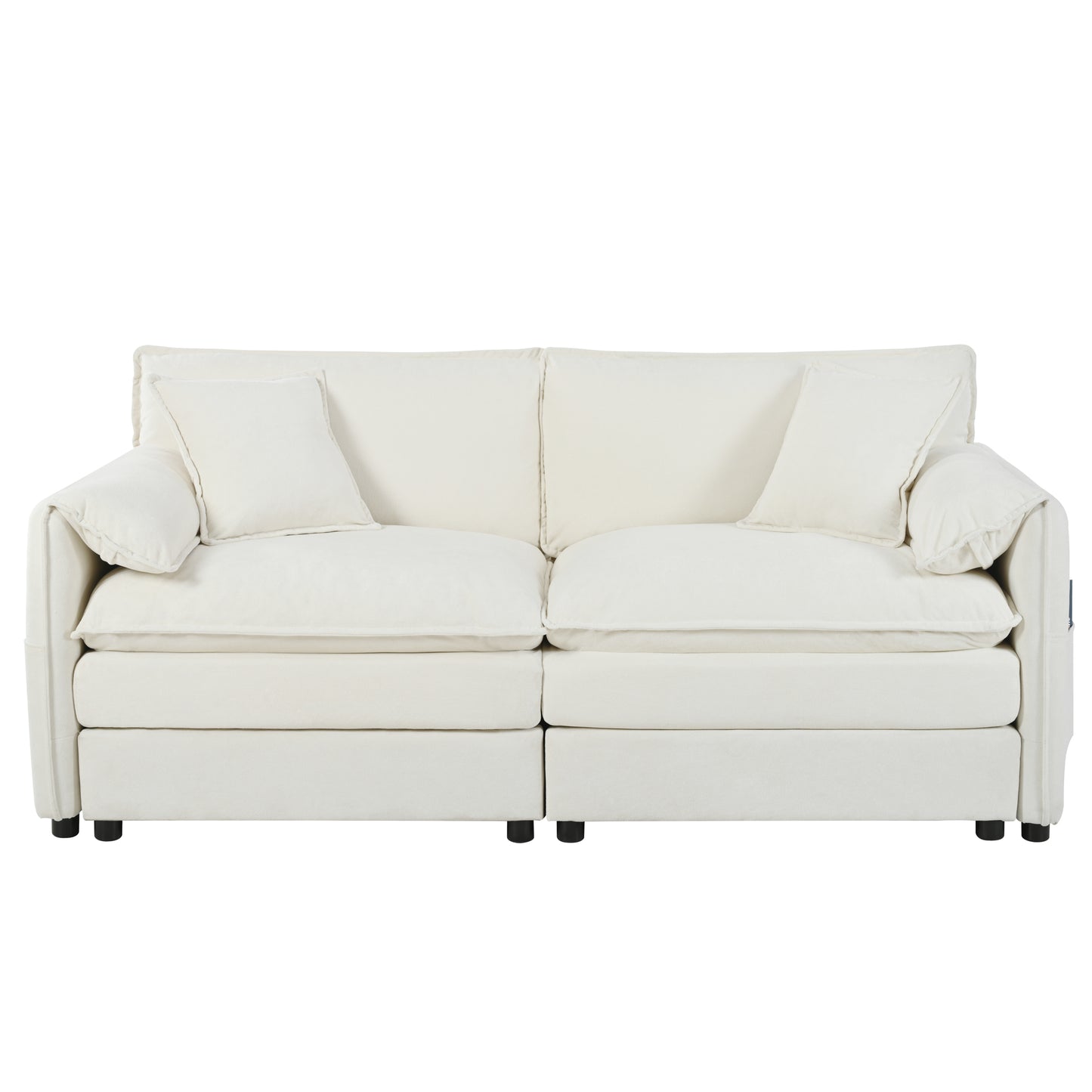 Deep Seat Sectional Sofa Cloud Couch with Ottoman