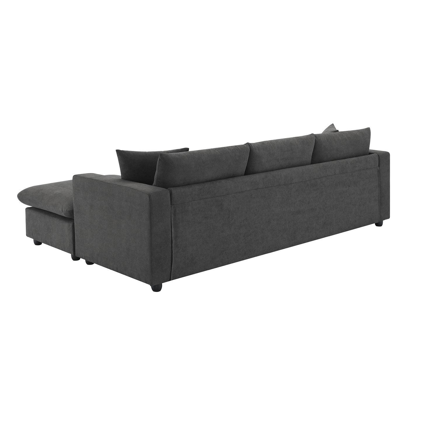 Modern Sectional Sofa,Polyester Fabric L-shaped Couch Set with 2 Free pillows