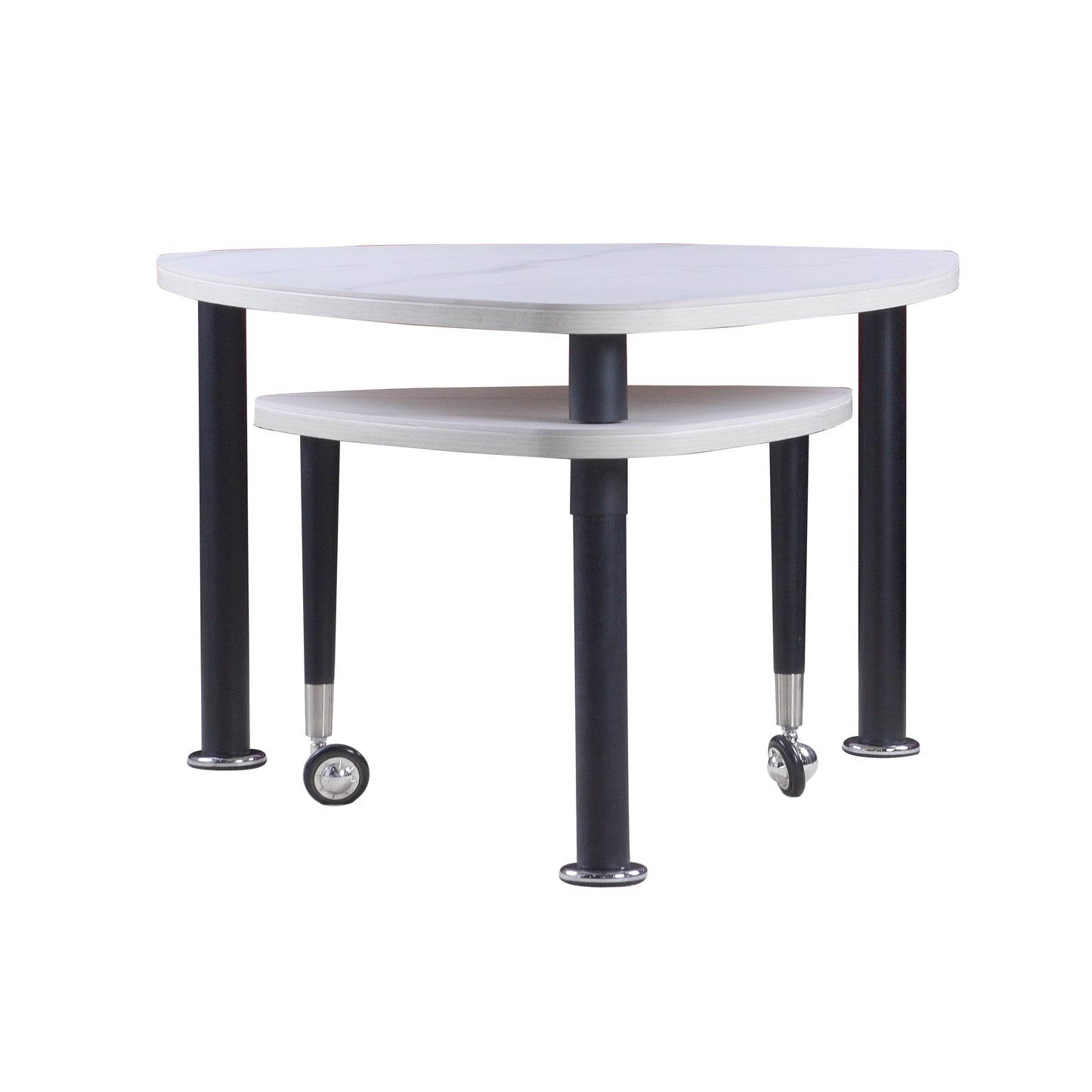360° Rotatable Modern Coffee Table for Living Room – Solid Wood Legs with Nesting Design (Black/Walnut/White)