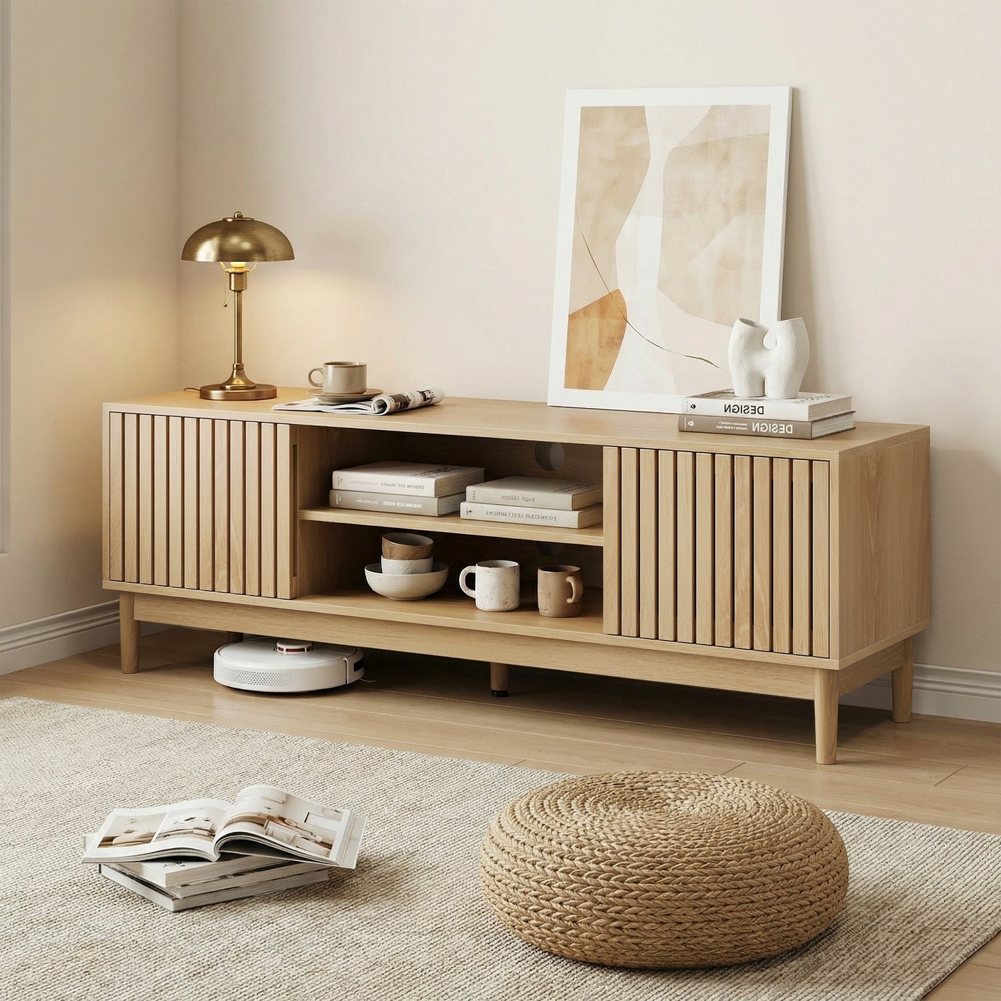 Mid-century modern style TV stand (suitable for 55/65-inch TVs)