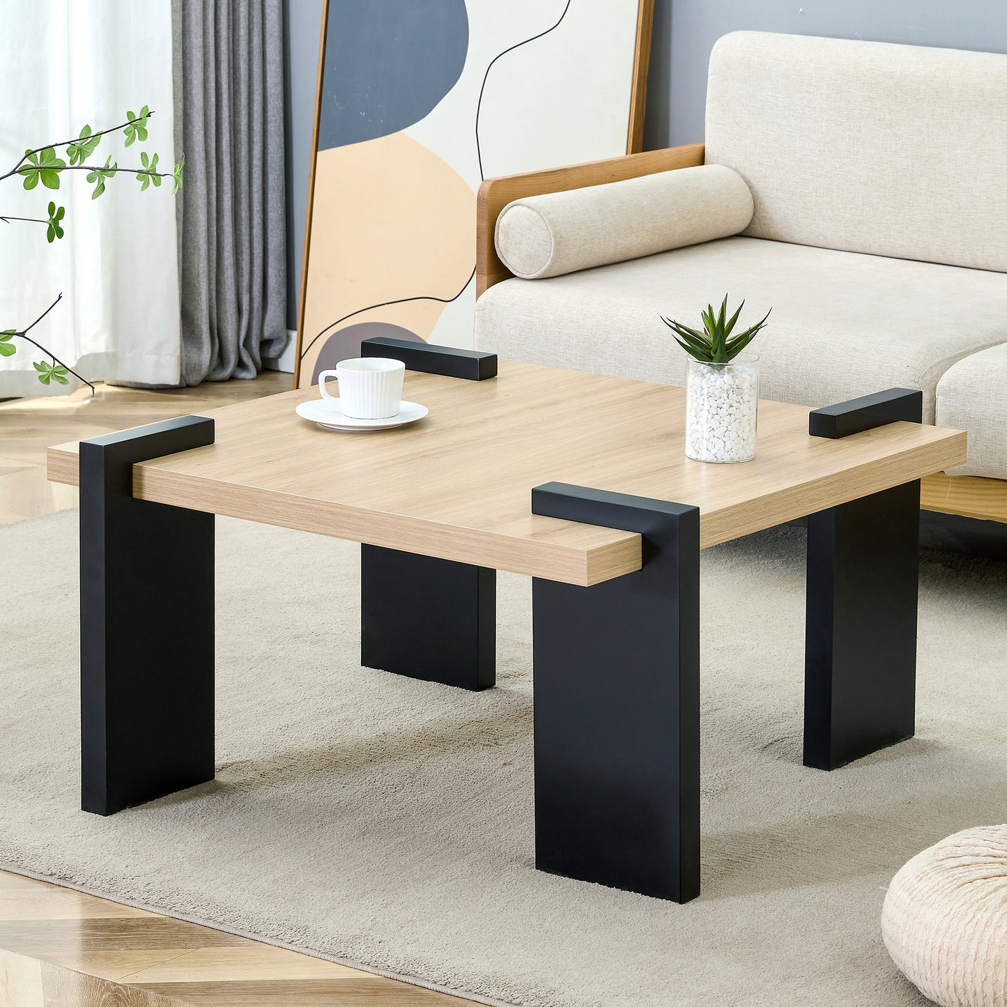 MDF coffee table, suitable for modern minimalist living rooms and leisure areas