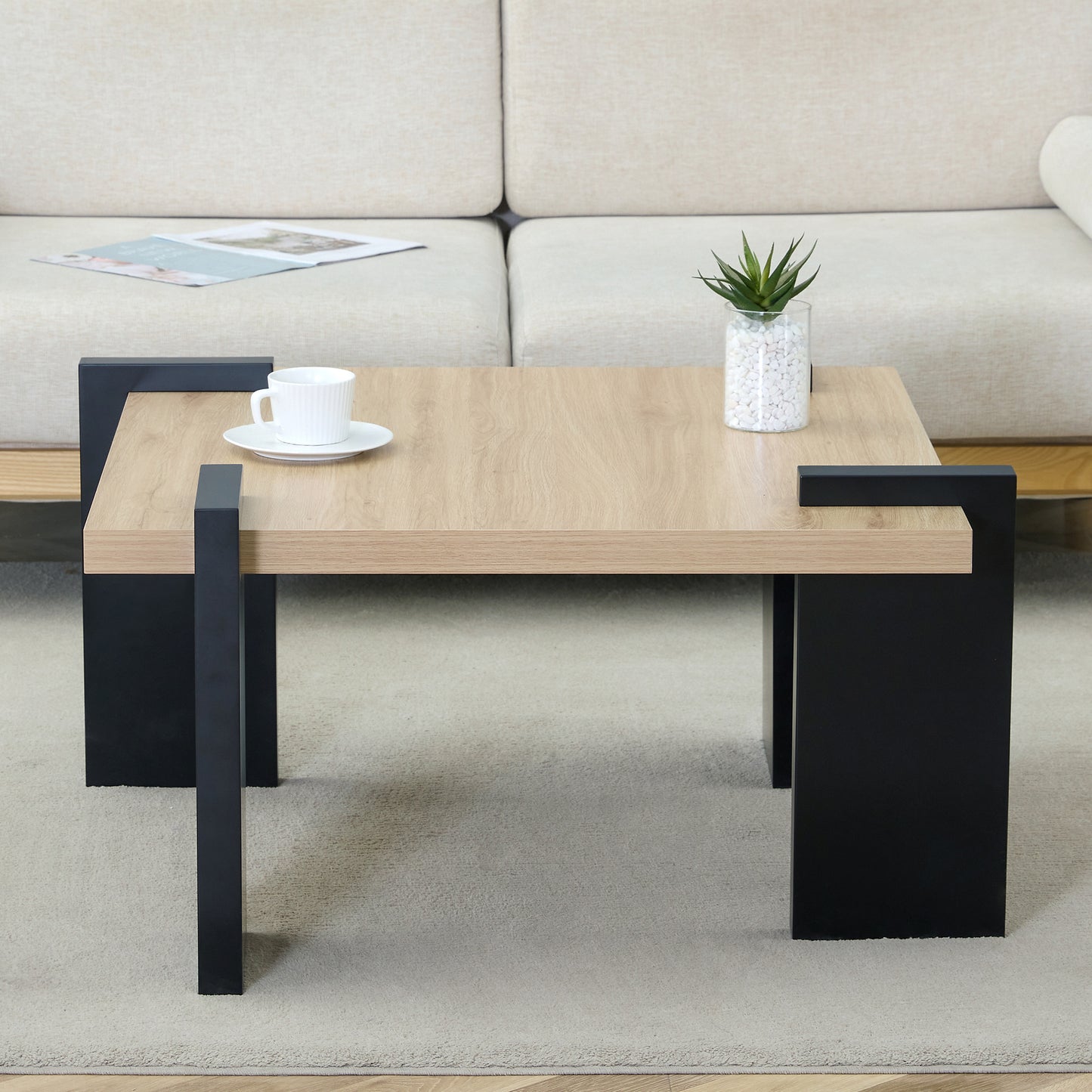 MDF coffee table, suitable for modern minimalist living rooms and leisure areas