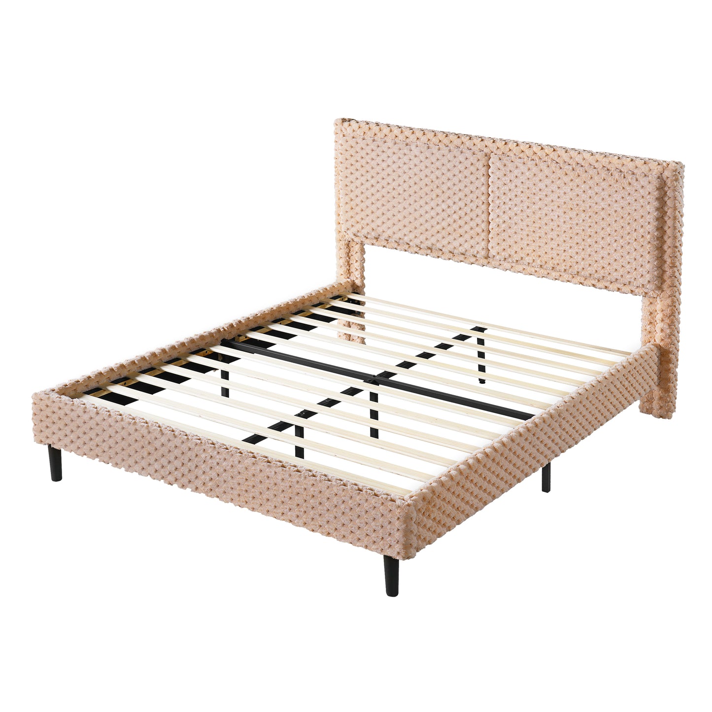 Simple Modern Camel Plush Soft Bed Comfortable Backrest