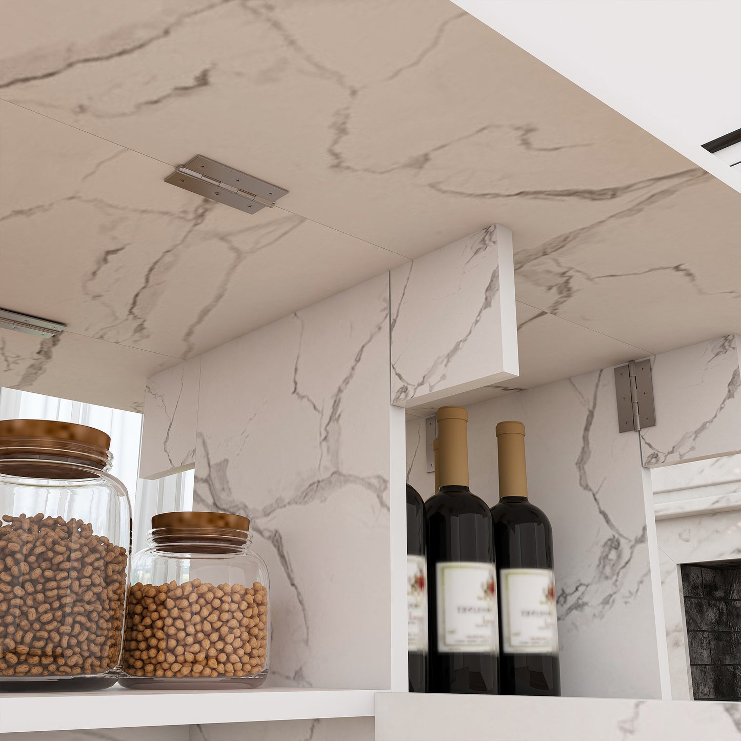 Multi-Functional Folding Table with Storage Shelves and Wheels | 47" Foldable Dining Table for Small Spaces, Compact Desk for Kitchen – Walnut/White/Oak