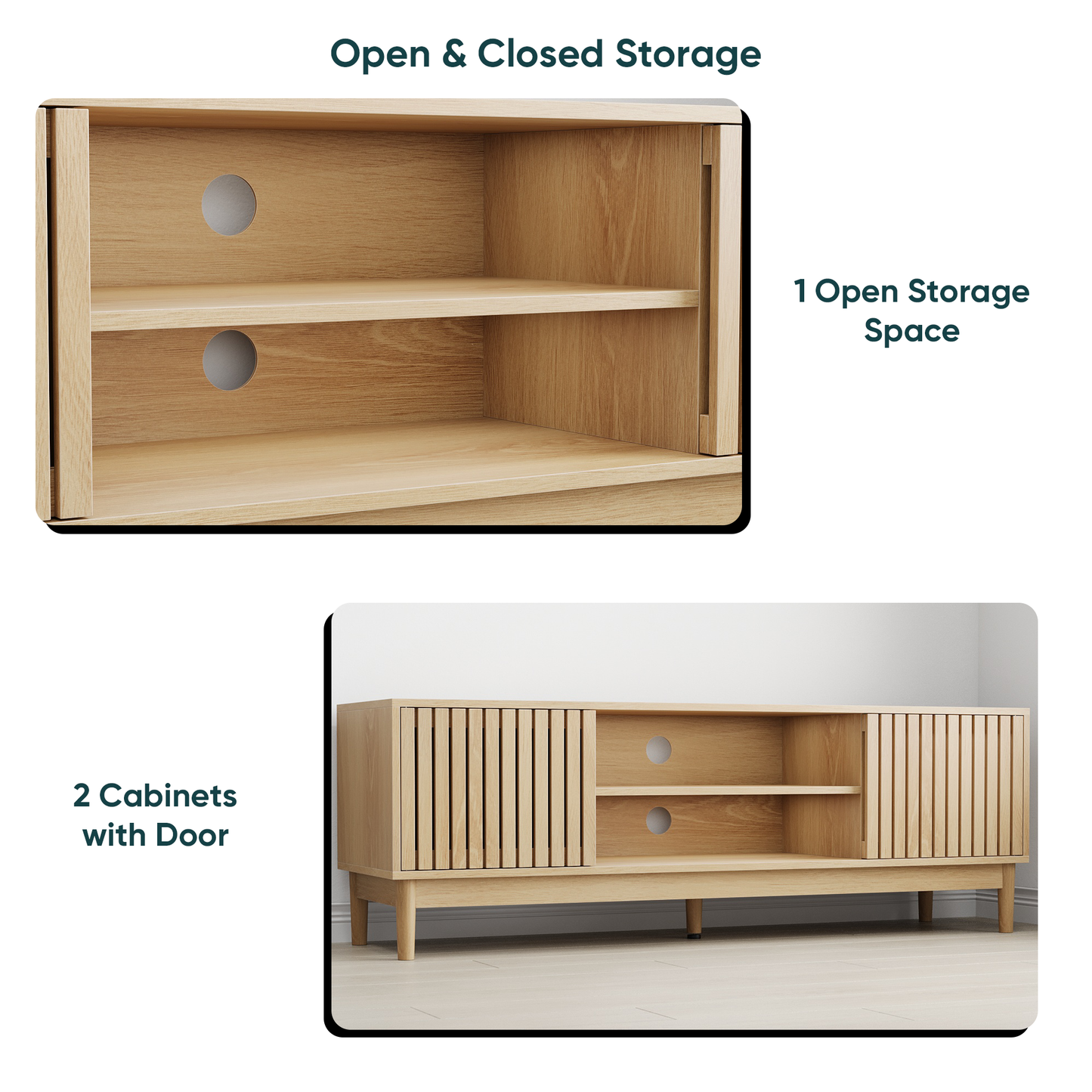 Mid-century modern style TV stand (suitable for 55/65-inch TVs)