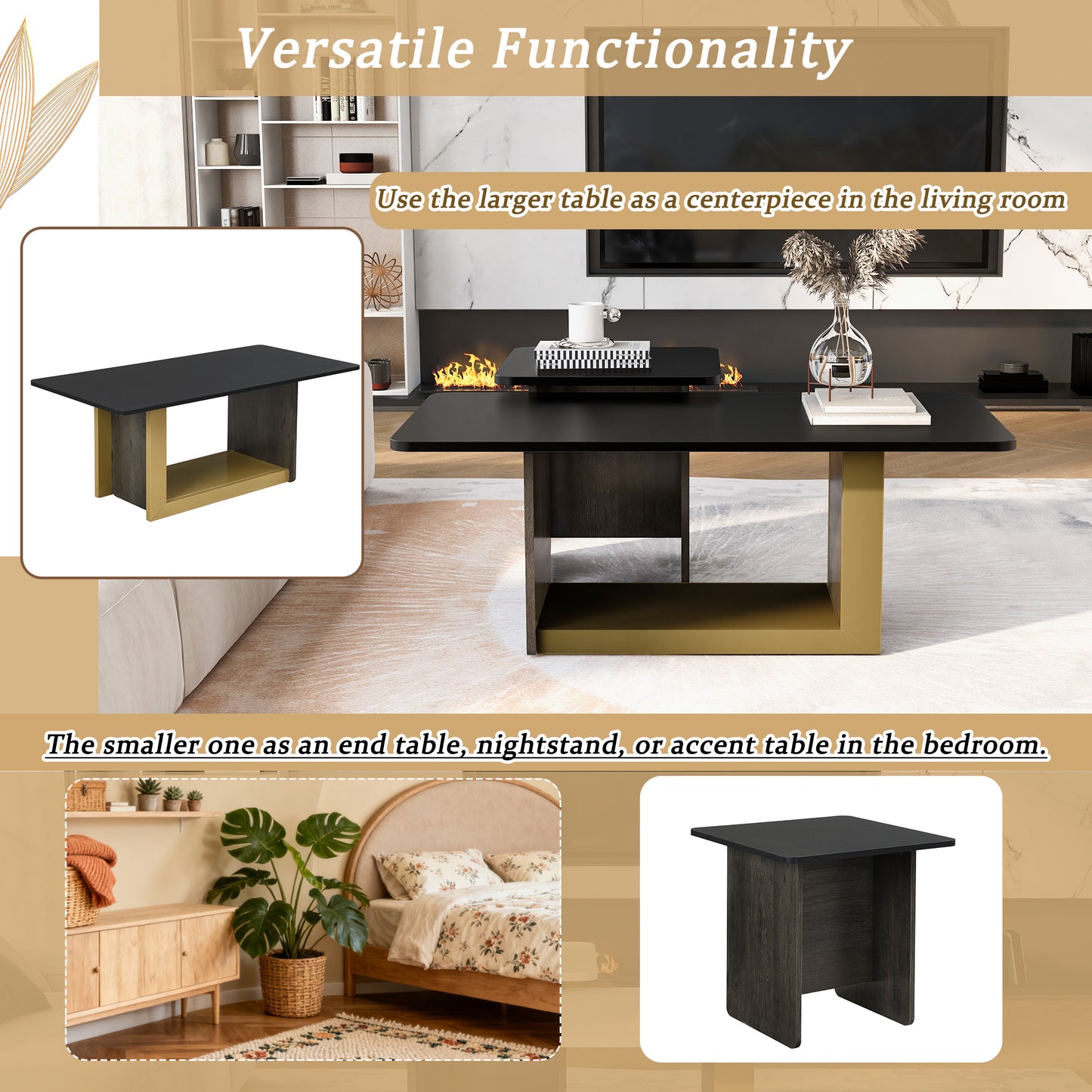 TV Stand and Coffee Table Set of 2