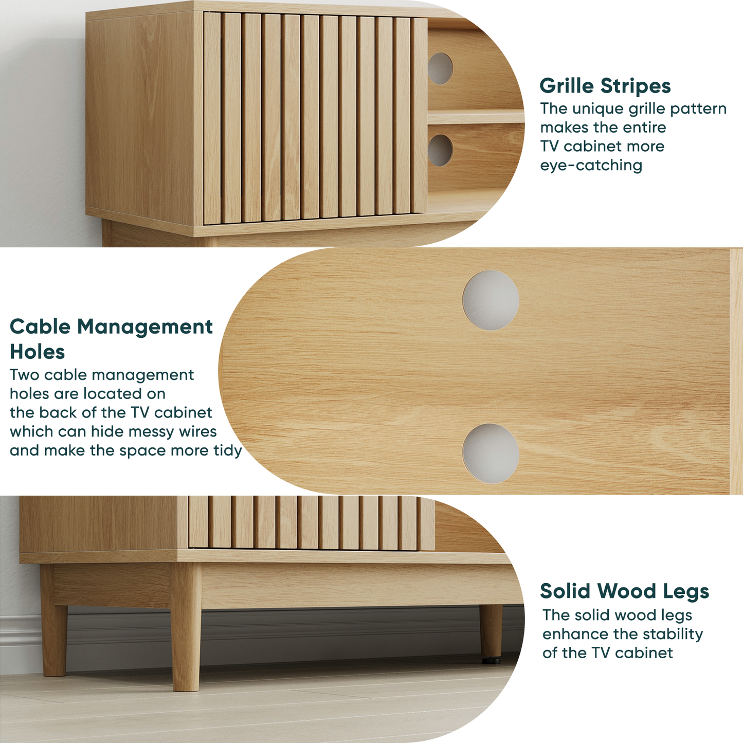 Mid-century modern style TV stand (suitable for 55/65-inch TVs)