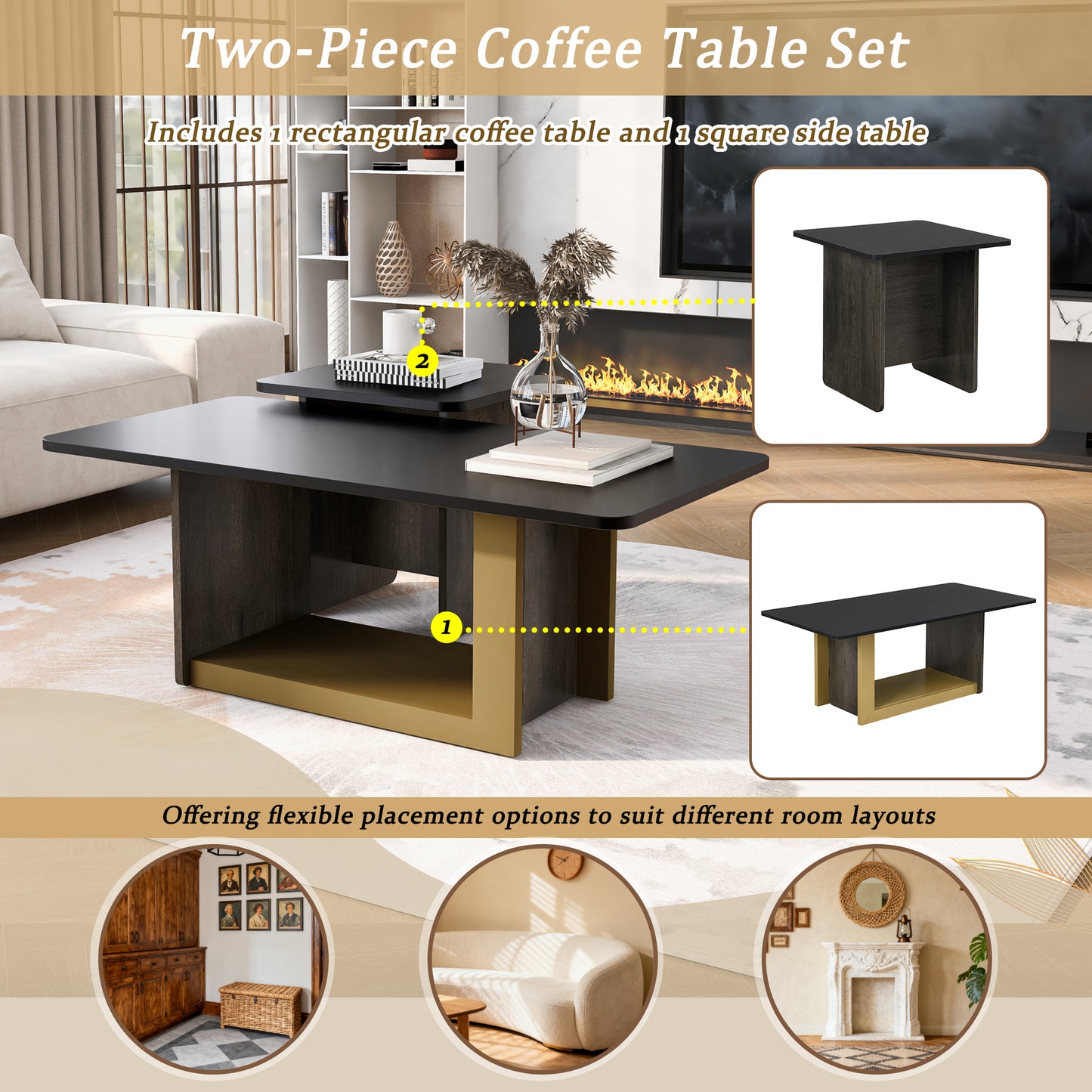 TV Stand and Coffee Table Set of 2